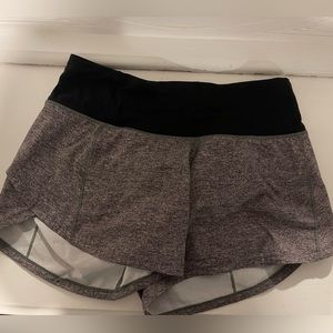 Grey lululemon speed up shorts